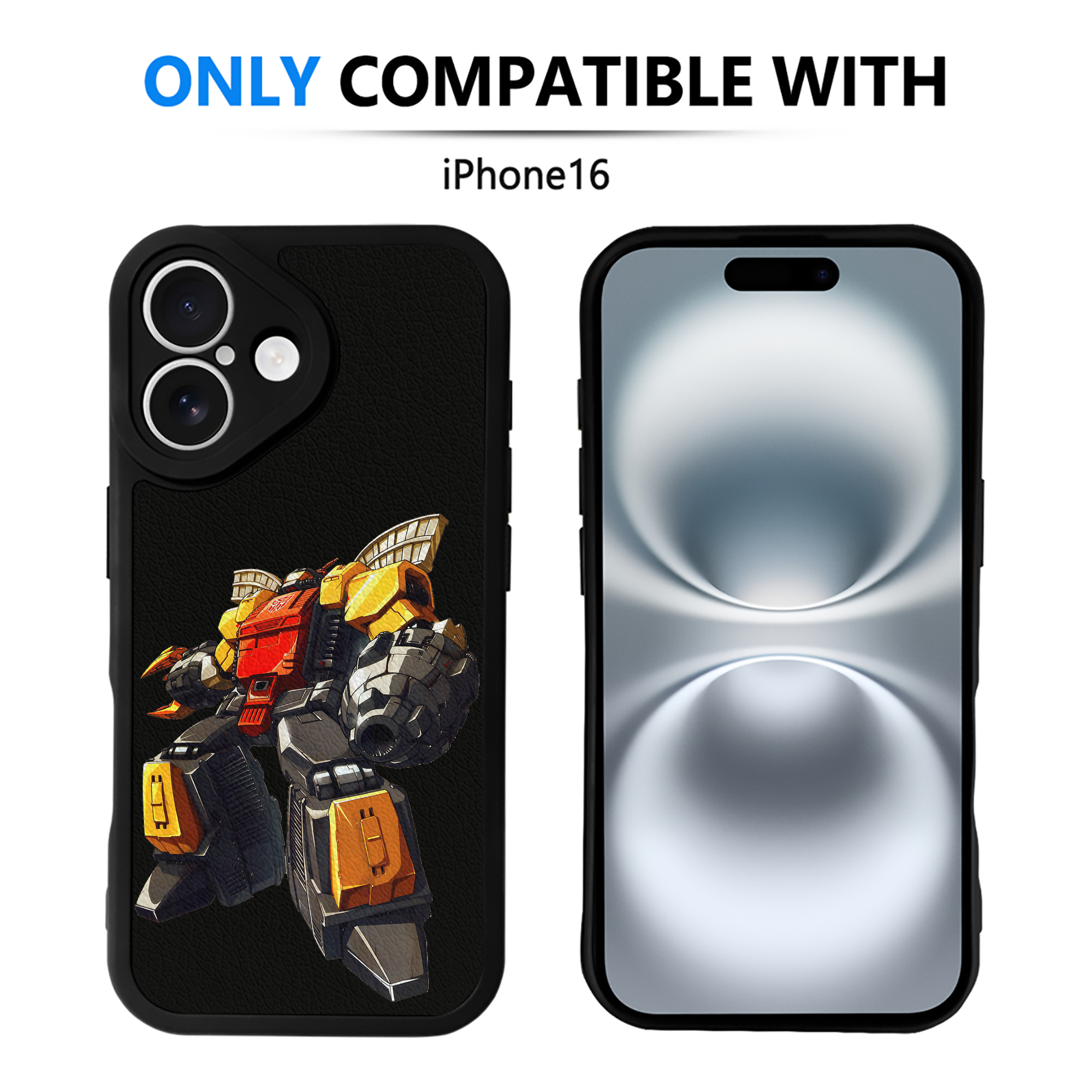 （画像用） Transformers トランスフォーマー 【iPhone 16シリーズ対応】シリコンスマホケース（レザー調） 材質：シリコン